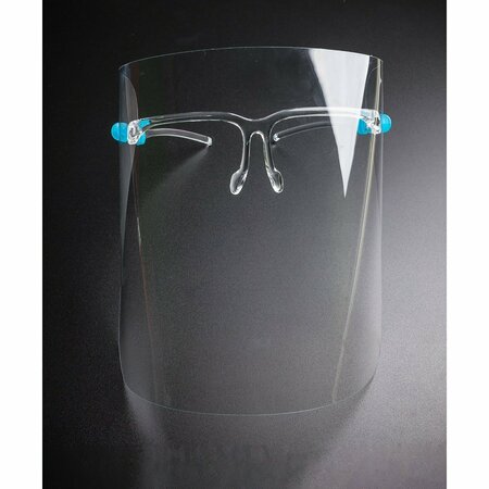 Wecare Face Shield Blue Eyeglasses Frame, Full Face Protection, includes Cleaning Cloth, 10PK WMN100015